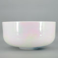 Load image into Gallery viewer, Pearl white crystal sound bowl with iridescent finish on a gray background