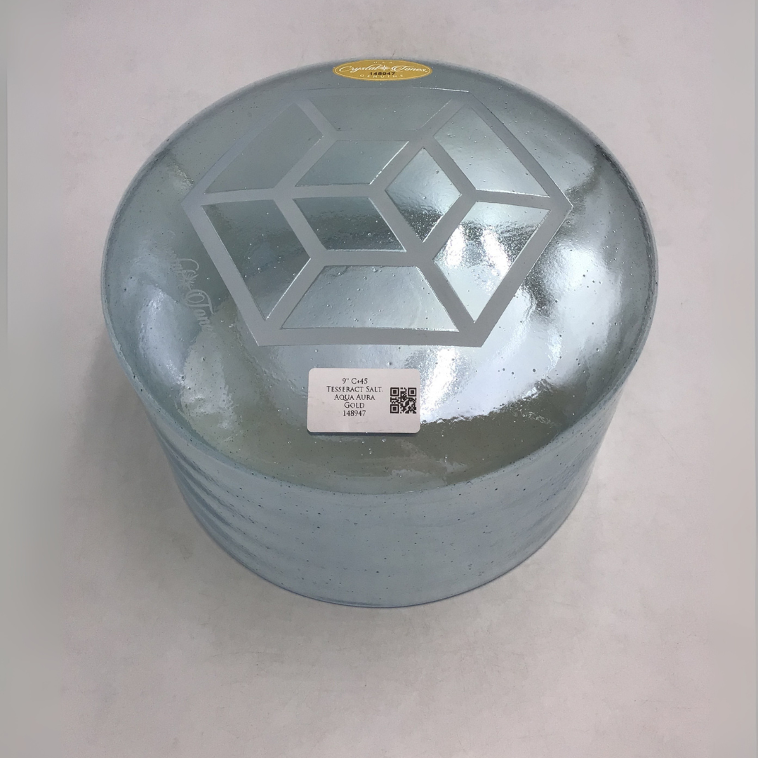 Tesseract Salt Aqua Aura Gold Alchemy™ by Crystal Tones® 9" C+45