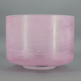 Load image into Gallery viewer, Pink crystal sound bowl on a gray background
