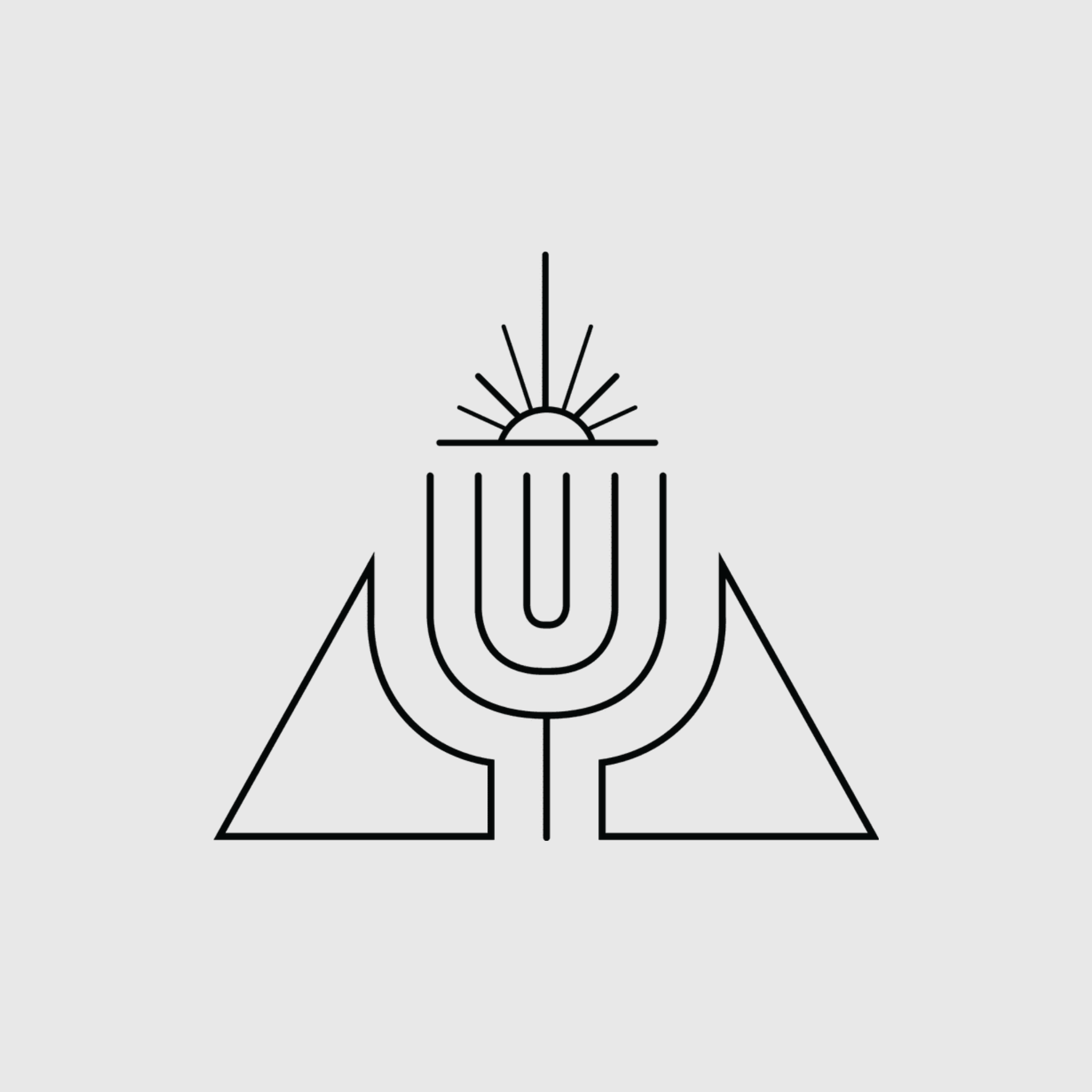 Black geometric Crystal Sound Sanctum logo on a light gray background