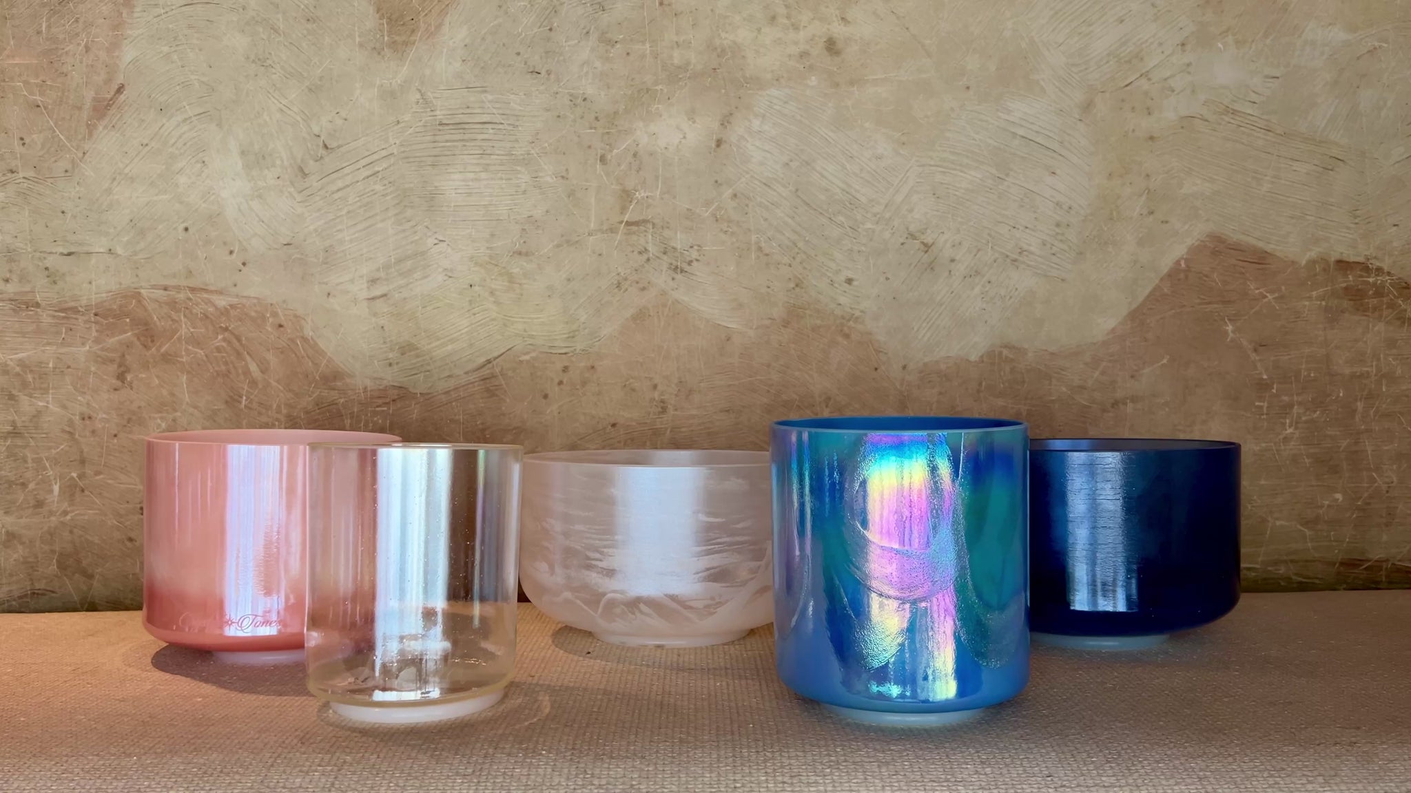 Listen to the Sonic Bloom crystal sound bowl set